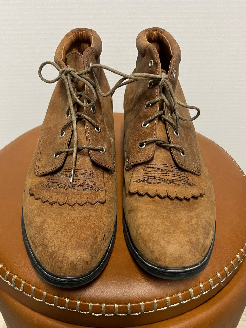 Ariat Tan Brown Suede Lace-Up Lacer Ankle Boots
